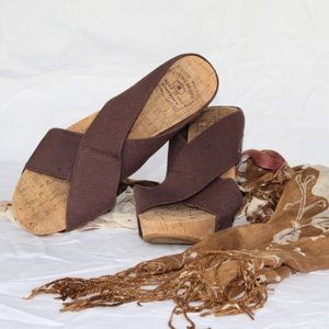 Lucky Brand Wedge Cork Sandals size 9